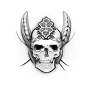 caveira mexicana com bandana tattoo design idea