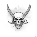 caveira mexicana com bandana tattoo design idea