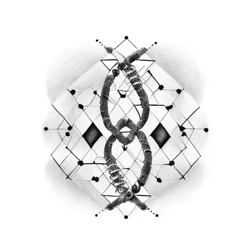 DNA double helix intertwined with a paintbrush tattoo design idea
