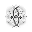 DNA double helix intertwined with a paintbrush tattoo design idea