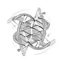 DNA double helix intertwined with a paintbrush tattoo design idea