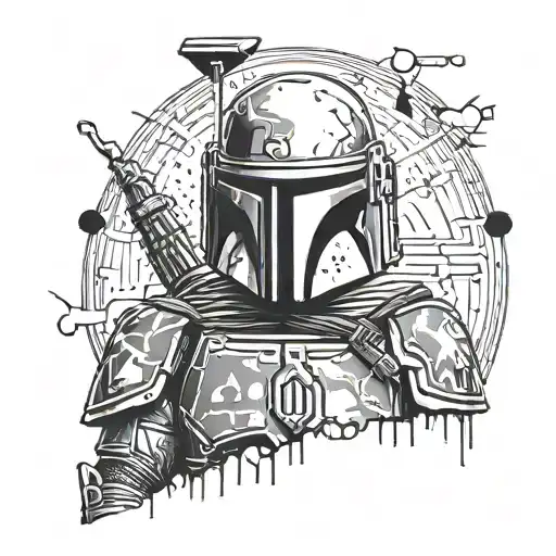 boba fett blood tattoo design idea