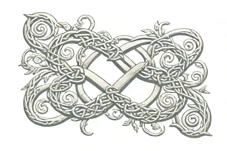 infinit symbol in celtic branches tattoo design idea