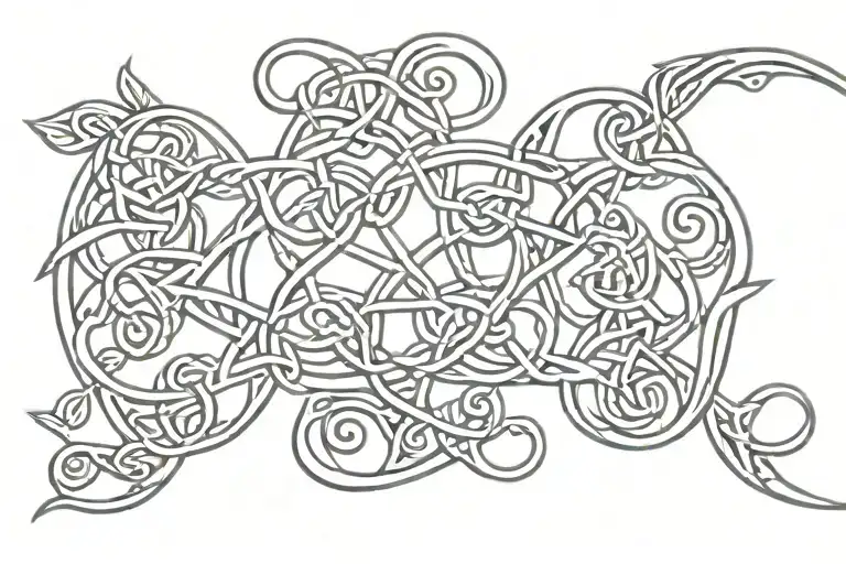 celtic infinit symbol branches  tattoo design idea