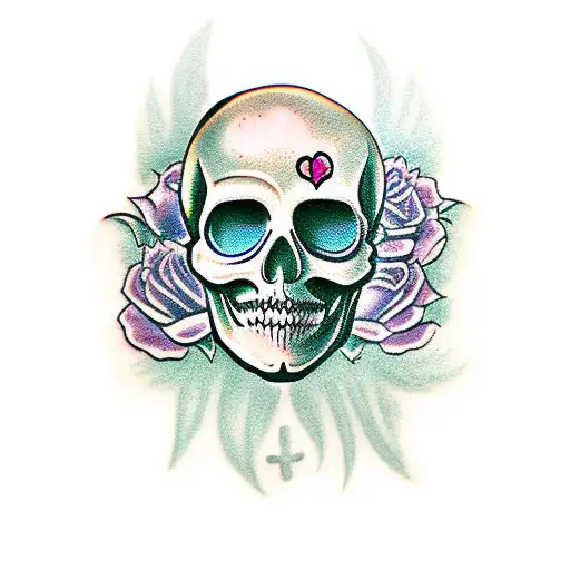 Woman with candy skull face paint tattoo design idea