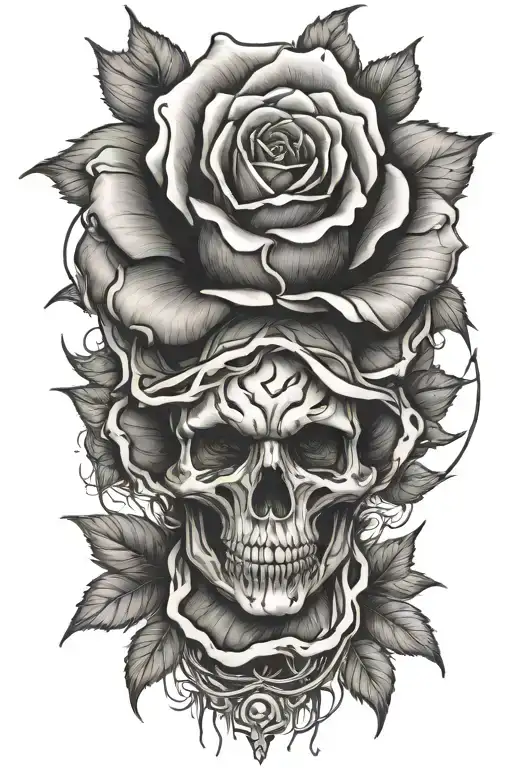 realistic design of a black rose tattoo design idea