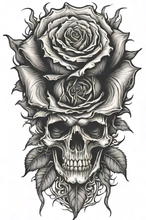 realistic design of a black rose tattoo design idea