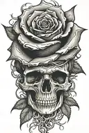 realistic design of a withering black rose intertwined tattoo design idea