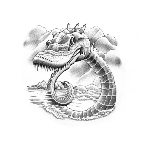 Loch ness monster  tattoo design idea