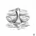 loch ness monster playing cards tattoo design idea