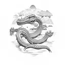 loch ness monster playing cards tattoo design idea