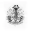 loch ness monster playing cards tattoo design idea