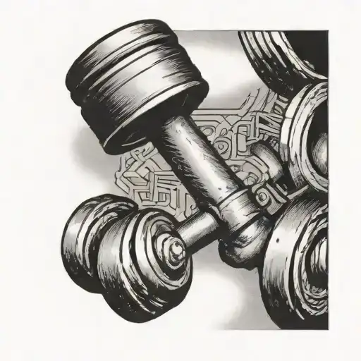 a single dumbbell tattoo design idea
