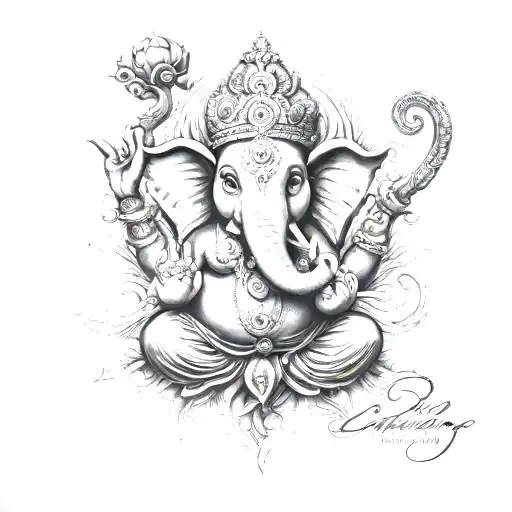 ganesha image made tattoo design idea