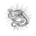 Snake and sun tattoo design idea