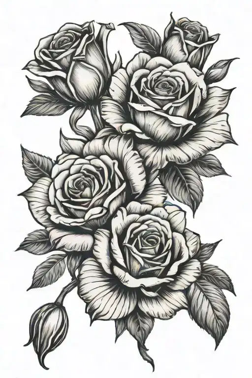roses and tulips tattoo design idea