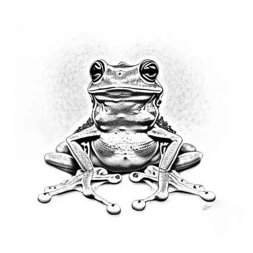 grey tree frog tattoo design idea