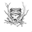 grey tree frog tattoo design idea