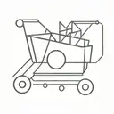 A minimalist tattoo of a shopping cart symbol, with subtle geometric shapes around it, black tattoo only. tattoo design idea