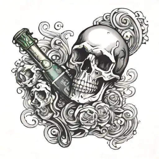 champagne supernova tattoo design idea