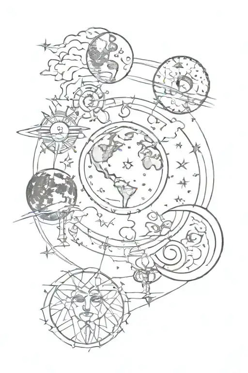 the phases of the moon witchy tattoo tattoo design idea