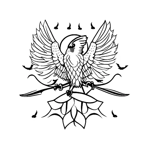 free bird beside  Iran country  tattoo design idea