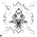 free bird beside Iran  tattoo design idea