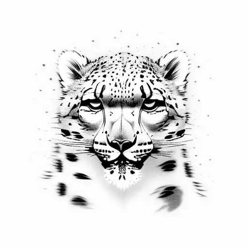 snow leopard tattoo design idea