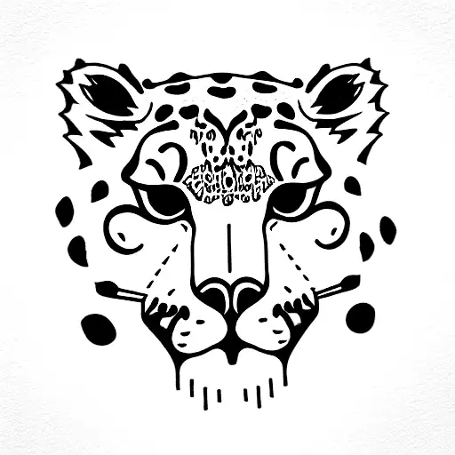 snow leopard tattoo design idea