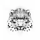 snow leopard tattoo design idea