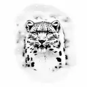 snow leopard tattoo design idea