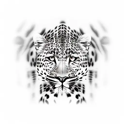 leopard with peircing gaze tattoo design idea