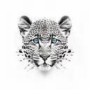 leopard with peircing gaze tattoo design idea