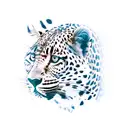leopard with peircing gaze tattoo design idea
