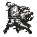 boar charging tattoo design idea