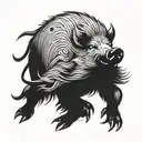 boar charging tattoo design idea