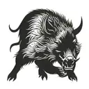 boar charging tattoo design idea