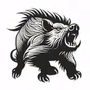 boar charging tattoo design idea