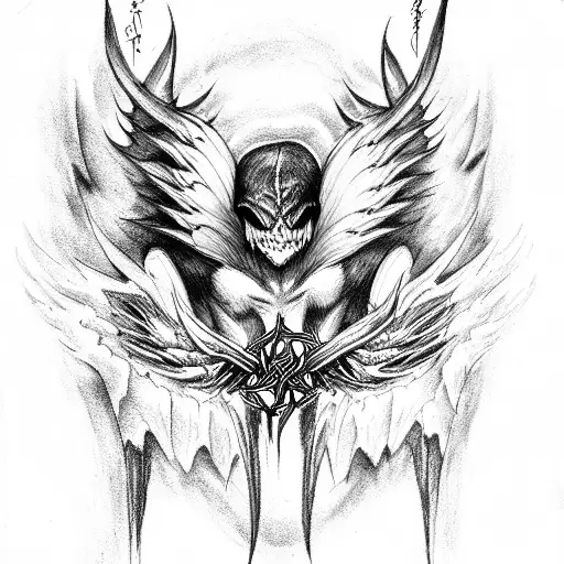 demon wings tattoo design idea