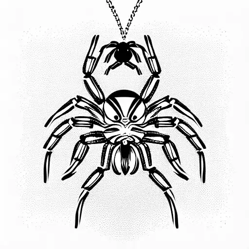 Spider with chain tattoo design idea