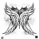 demon wings tattoo design idea