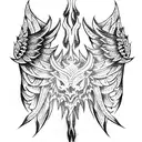 demon wings tattoo design idea