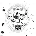 A minimalist tattoo of a game controller surrounded by stars tattoo design idea