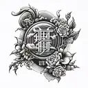 Japanese words saying one more time tattoo design idea