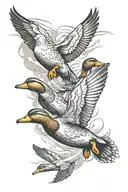 ducks flying tattoo design idea