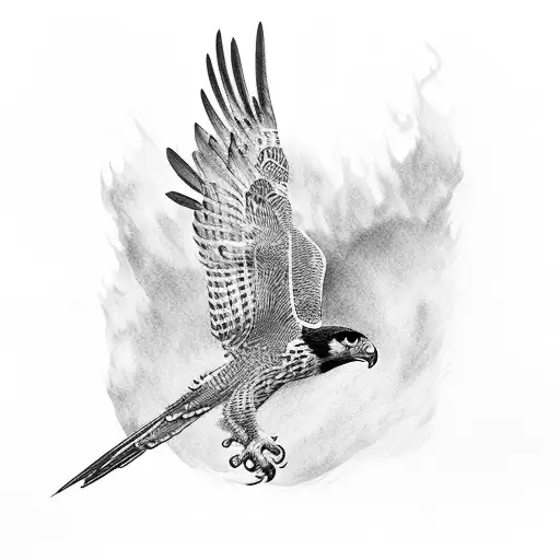 falcon diving down to catch his prey tattoo design idea