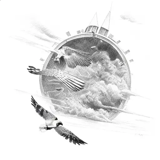 falcon diving down from the sky in anger tattoo design idea