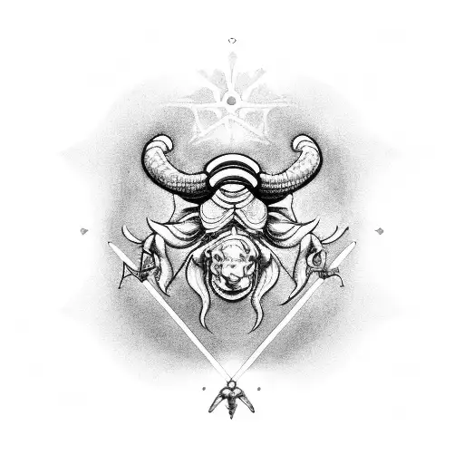 Taurus watching over Scorpio pisces and cancer tattoo design idea