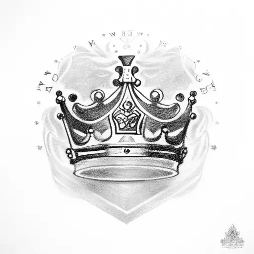 crown with initials FBGM above tattoo design idea