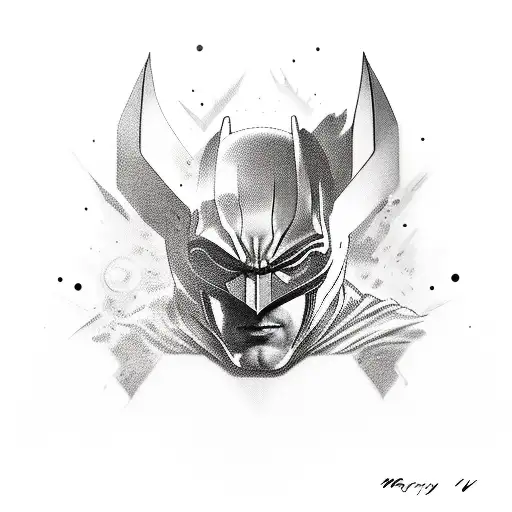 Batman portret tattoo design idea